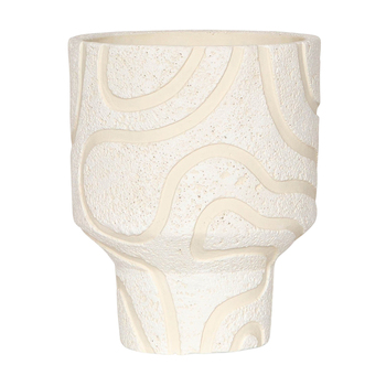 Urban 17cm Charlie Curved Lines Planter Garden Pot Medium - White