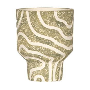 Urban 17cm Charlie Curved Lines Planter Garden Pot Medium - Green