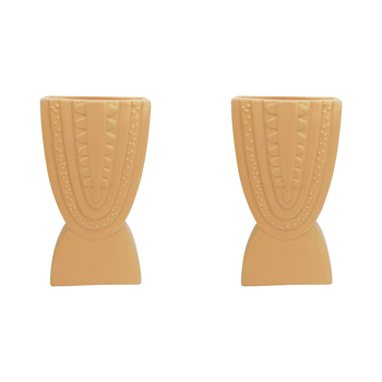 2x Urban Addie Rainbow 22cm Ceramic Plant/Flower Vase Medium - Sand