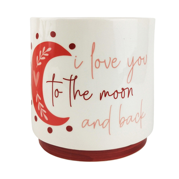 Urban 19cm Ceramic Planter I Love You To The Moon Back - Pink