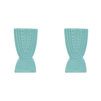 2x Urban Addie Rainbow 22cm Ceramic Plant/Flower Vase Medium - Ocean