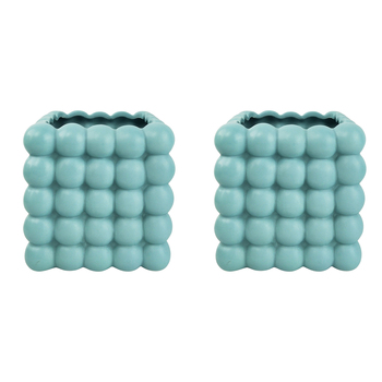 2x Urban Addie Bubble 13cm Ceramic Planter Pot Small - Ocean