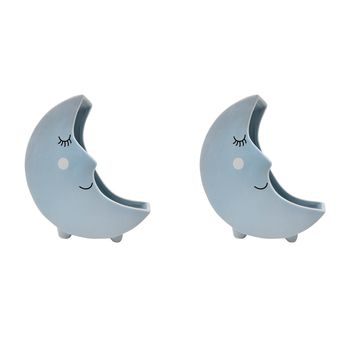 2x Urban Moon 22cm Ceramic Sitting Planter Flower Pot - Blue