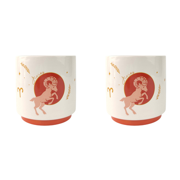 2x Urban Aries Zodiac 13cm Ceramic Planter Pot Small - Pink