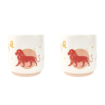 2x Urban Leo Zodiac 13cm Ceramic Planter Pot Small - Pink