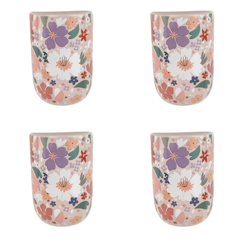4x Urban Mae 10cm Ceramic Floral Magnet Planter Colourful Flower Pot