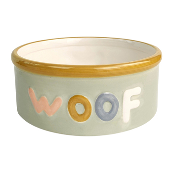 Urban 18cm Perfect Pets Woof Ceramic Dog Bowl  - Mint