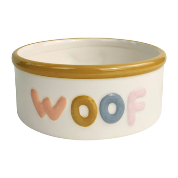 Urban 18cm Perfect Pets Woof Ceramic Dog Bowl  - White