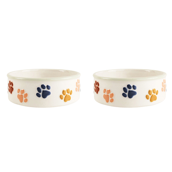 2x Urban 15cm Ceramic Perfect Paws Pets/Dog Feeding Bowl