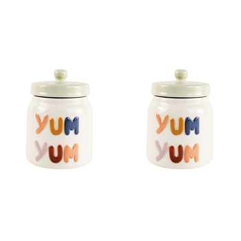 2x Urban 14cm Ceramic Yum Yum Treats/Snacks Jar Container - Asst