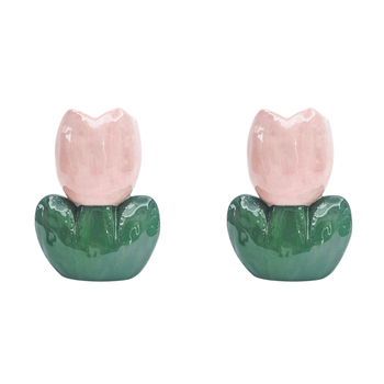 2PK Urban Tulip Vase Pink 21cm Decorative Home Kitchen/Lounge Decor