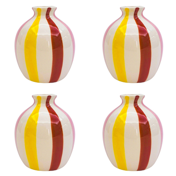 4PK Urban Halycon Vase Pink Red 10cm Decorative Home Decor