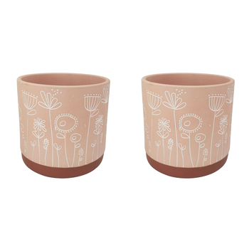 2x Urban Bree 14cm Ceramic Planter Flower Pot Medium - Pink