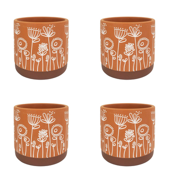 4x Urban Bree 11cm Ceramic Planter Flower Pot Small - Terracotta