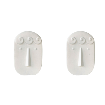 2x Urban Curly Hair Face 22cm Concrete Plant/Flower Vase Display Large - White