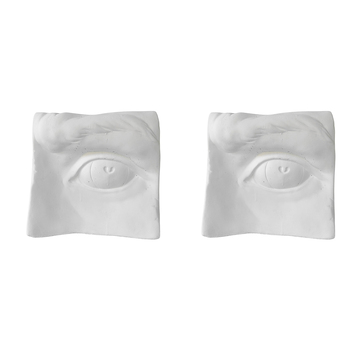2x Urban Jolie 21x20cm Concrete Eye Planter Pot - White