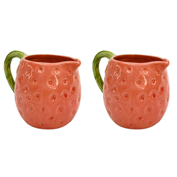2PK Urban Strawberry Jug Pink 15cm Serveware Home Kitchen Decor