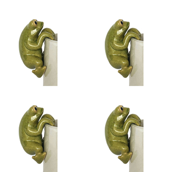 4x Urban 8cm Ceramic Frog Pot Hanger Figurine - Assorted
