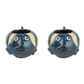 2x Urban Shelby 14cm Ceramic Planter w/ Legs Pot Small - Terracotta