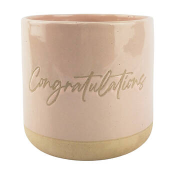 Urban Congratulations 13cm Ceramic Planter Garden Plant Pot - Pink/Sand