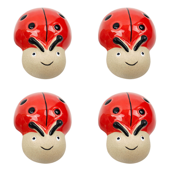 4x Urban 7cm Ceramic Lady Bug Pot Hanger Figurine Decor - Assorted