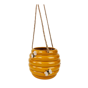 Urban 13cm Beehive Ceramic Hanging Planter Honeycomb Garden Pot Small