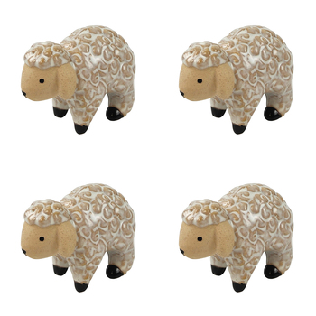 4x Urban 8.5cm Ceramic Sheep Pot Hanger Figurine Decor - White