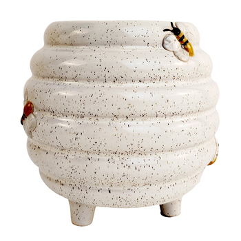 Urban 15cm Ceramic Beehive Planter Home/Garden Decor Small White/Sand