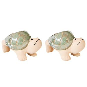 2PK Urban Products Turtle Planter Pot Hanger Sage 21cm