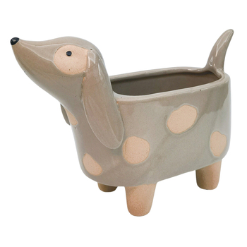 Urban Dog Planter Bisque 14cm Home Decorative Garden Decor