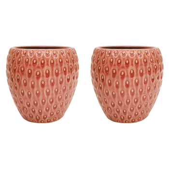 2PK Urban Strawberry Planter Pink 15cm Home Decorative Garden Decor