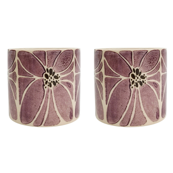 2PK Urban Florence Planter Purple 12cm Home Decorative Garden Decor