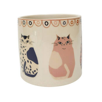 Urban Cat Pet-Themed Home/Garden Plant Pot Grey Planter 14cm