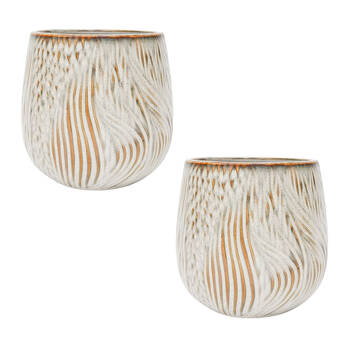 2PK Urban Aria Minimalist Home/Garden Plant Pot White Planter Medium 14cm
