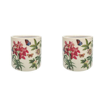 2PK Urban Botanicals Stoneware Outdoor Planter Pot 12x11cm Green