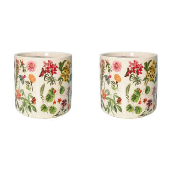 2PK Urban Botanicals Stoneware Outdoor Planter Pot 14x13cm Green