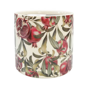Urban Pomegranate Stoneware Outdoor Planter Pot 14x13cm Green/Red