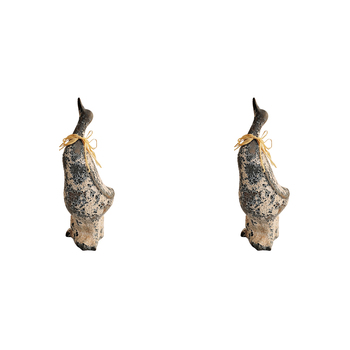 2x Urban 25cm Delphi Duck Garden Ornament Home Yard Decor - Grey