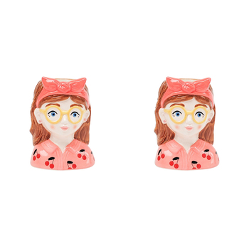 2PK Urban Products Tropicana Girl Home Decor Vase Pink 10cm