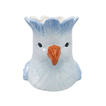 Urban Ceramic Perdy Parrot Outdoor Garden Planter Pot 14x13cm Blue