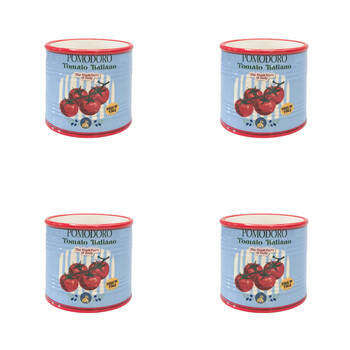 4PK Urban Ceramic Tomato Italiano Can Outdoor Planter Pot 10cm Blue