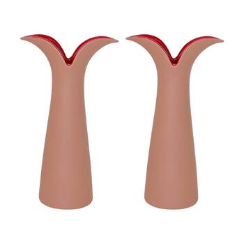 2PK Urban Groovy Stem Vase Pink Red 20cm Decorative Home Decor