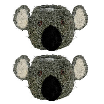 2PK Urban Husk Koala Coconut Fibre Planter Pot 27x16cm Grey