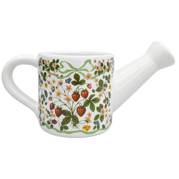Urban Ceramic Strawberry Fields Watering Can Planter Pot 13x25cm Green/Red