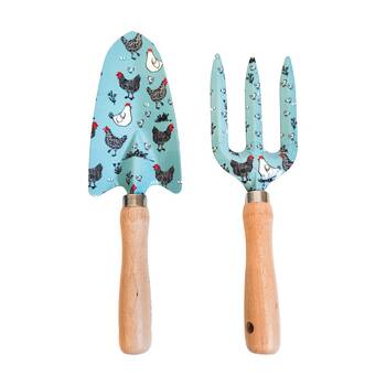 2pc Urban Farm Yard Metal/Timber Garden Tool Set 29x18cm Blue