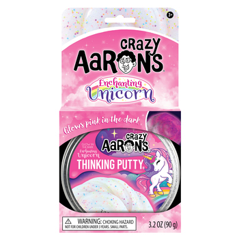 Crazy Aarons Thinking Putty Enchanting Unicorn Glowbrights Toy 10cm 3y+