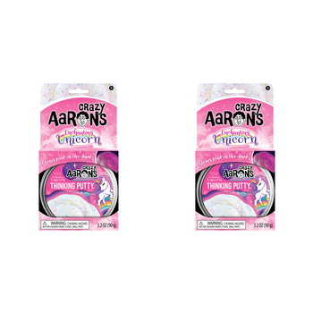 2PK Crazy Aarons Thinking Putty Enchanting Unicorn Glowbrights Toy 10cm 3y+