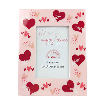 Urban You Are My Happy Place Love MDF 4x6" Photo Frame w/ Stand - Pink