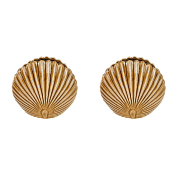 2x Urban Amari Fan Palm 13cm Ceramic Flower Vase Small - Caramel