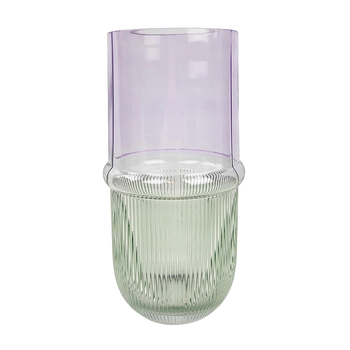 Urban Tommy Deco Ombre 25cm Glass Flower Vase - Sage/Lilac